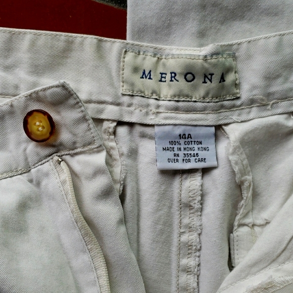 MERONA Chino Jeans High-Waisted Relaxed Fit - Pale Beige - Size 14 - EVC - Picture 2 of 7